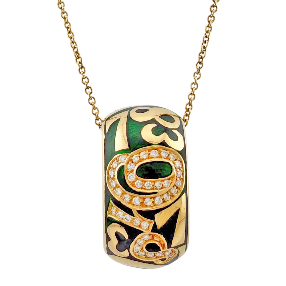 Franck Muller Talisman Oval Necklace, 18K Yellow Gold, Diamond, Women's.